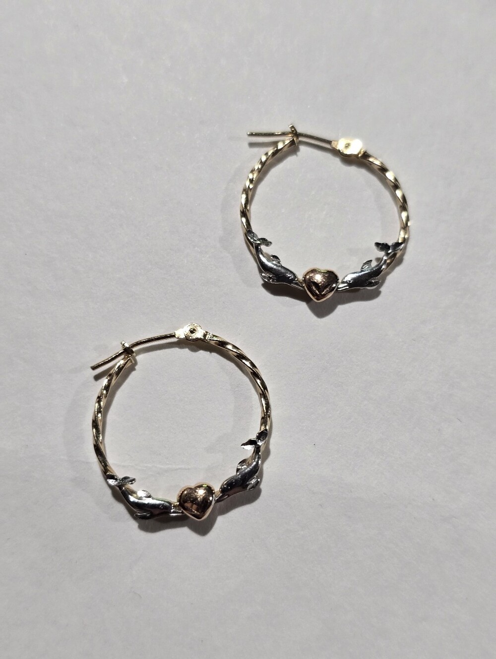 10K RL Bolivia Marked Earrings Tri Color